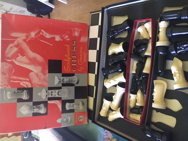 1957 Sculptured Gothic Chess Set by Peter Ganine