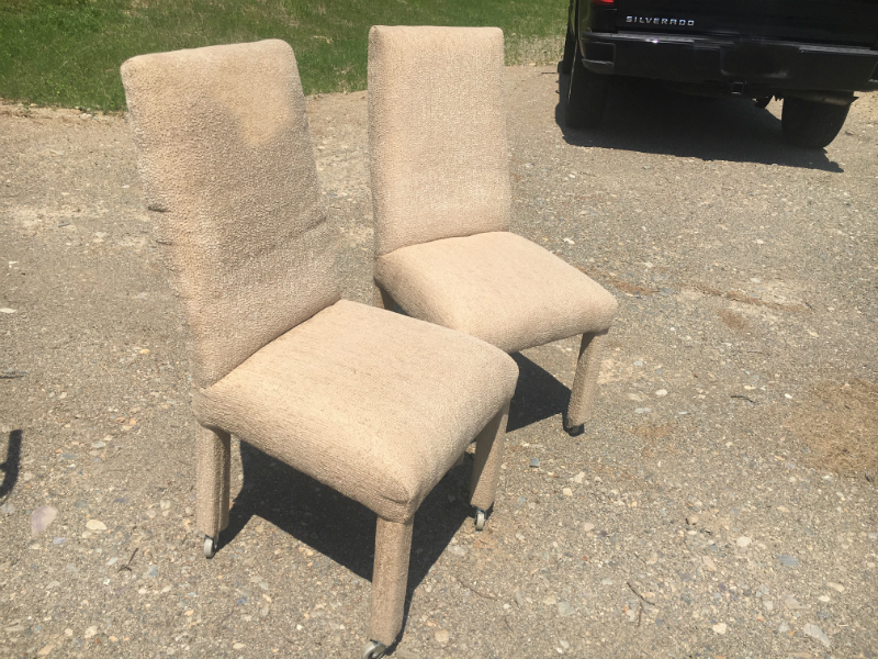 Fabric rolling dining chairs