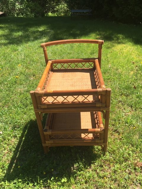 Vintage bamboo rattan bar or tea cart